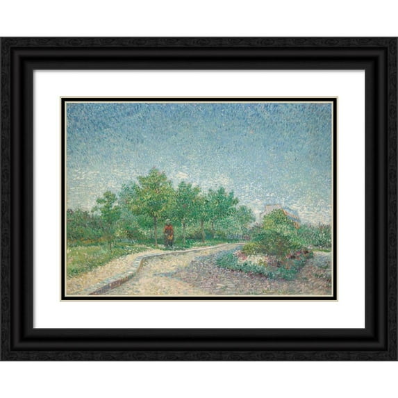Vincent van Gogh 24x18 Black Ornate Framed Double Matted Museum Art Print Titled: Square Saint-Pierre, Paris (1887)