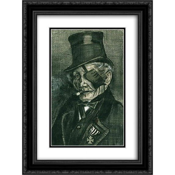 Vincent van Gogh 2x Matted 18x24 Black Ornate Framed Art Print 'Orphan Man in Sunday Clothes with Eye Bandage'