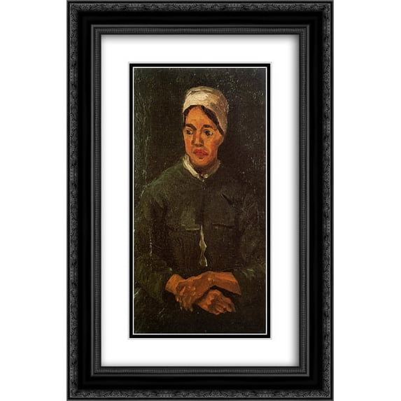 Vincent van Gogh 2x Matted 18x24 Black Ornate Framed Art Print 'Peasant Woman, Seated'