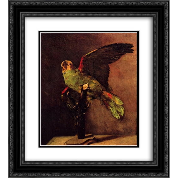 Vincent van Gogh 2x Matted 20x22 Black Ornate Framed Art Print 'The Green Parrot'