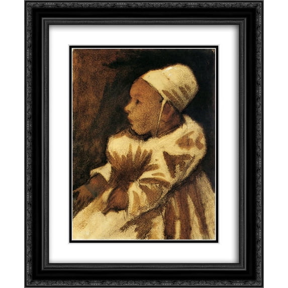 Vincent van Gogh 2x Matted 20x24 Black Ornate Framed Art Print 'Baby'