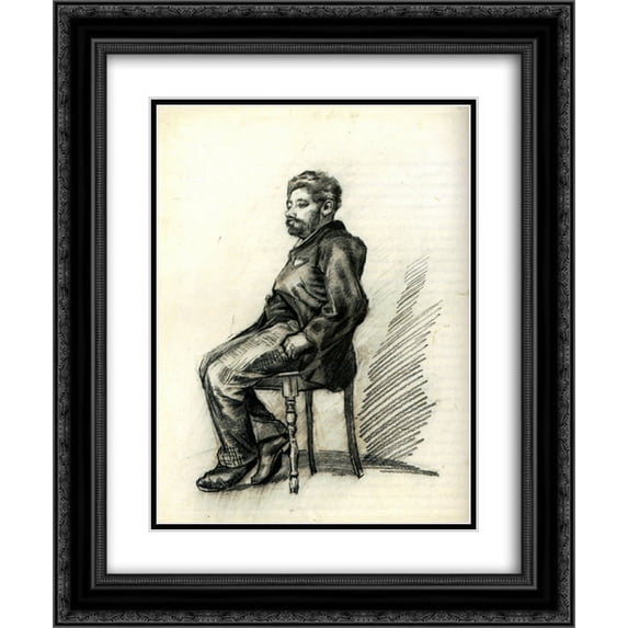 Vincent van Gogh 2x Matted 20x24 Black Ornate Framed Art Print 'Seated Man with a Beard'
