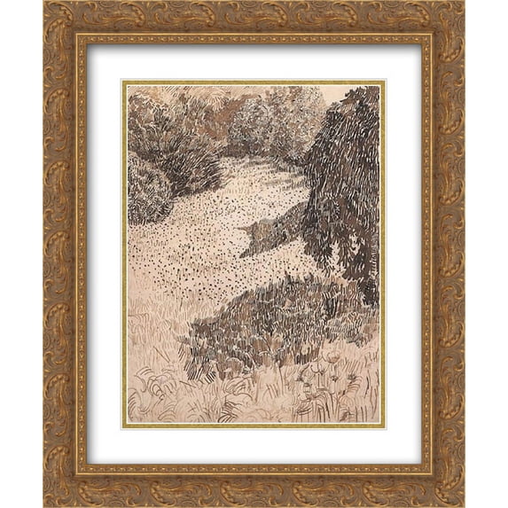 Vincent van Gogh 2x Matted 20x24 Gold Ornate Framed Art Print 'The Corner of the Park'