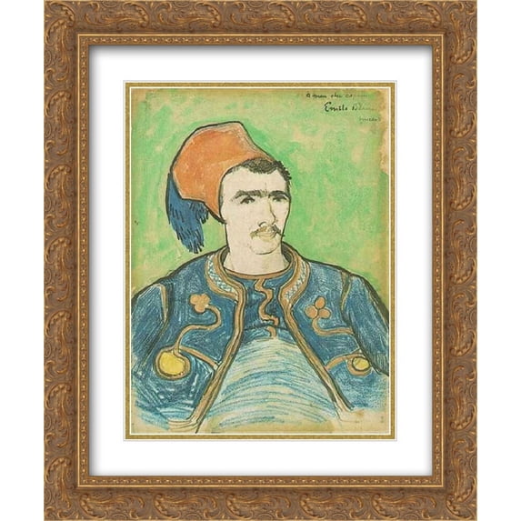 Vincent van Gogh 2x Matted 20x24 Gold Ornate Framed Art Print 'The Zouave Half Length'
