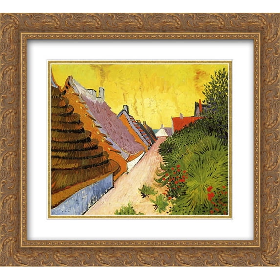 Vincent van Gogh 2x Matted 22x20 Gold Ornate Framed Art Print 'Street in Saintes-Maries '