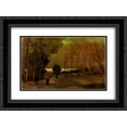 thumbnail image 1 of Vincent van Gogh 2x Matted 24x18 Black Ornate Framed Art Print 'Autumn Landscape at Dusk', 1 of 2