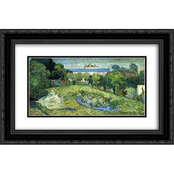 Vincent van Gogh 2x Matted 24x18 Black Ornate Framed Art Print 'Daubigny's Garden '