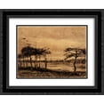 thumbnail image 1 of Vincent van Gogh 2x Matted 24x20 Black Ornate Framed Art Print 'Pine Trees in the Fen', 1 of 2