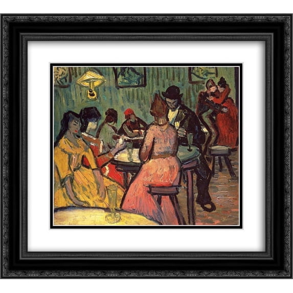 Vincent van Gogh 2x Matted 24x20 Black Ornate Framed Art Print 'The Brothel'
