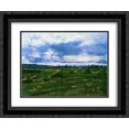 thumbnail image 1 of Vincent van Gogh 2x Matted 24x20 Black Ornate Framed Art Print 'Wheat Fields with Stacks', 1 of 2