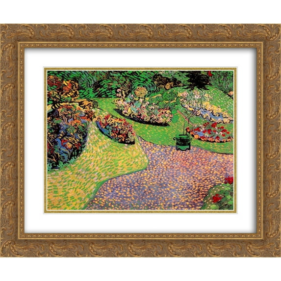 Vincent van Gogh 2x Matted 24x20 Gold Ornate Framed Art Print 'Garden in Auvers'