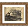 thumbnail image 1 of Vincent van Gogh 2x Matted 24x20 Gold Ornate Framed Art Print 'Mills in the Neighbourhood of Dordrecht', 1 of 2