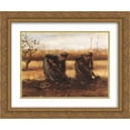 thumbnail image 1 of Vincent van Gogh 2x Matted 24x20 Gold Ornate Framed Art Print 'Two peasant women digging potatoes', 1 of 2