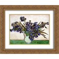 thumbnail image 1 of Vincent van Gogh 2x Matted 24x20 Gold Ornate Framed Art Print 'Vase with Irises', 1 of 2