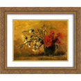 thumbnail image 1 of Vincent van Gogh 2x Matted 24x20 Gold Ornate Framed Art Print 'Vase with Red and White Carnations on a Yellow Background ', 1 of 2