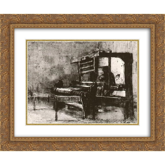 Vincent van Gogh 2x Matted 24x20 Gold Ornate Framed Art Print 'Weaver Facing Left'