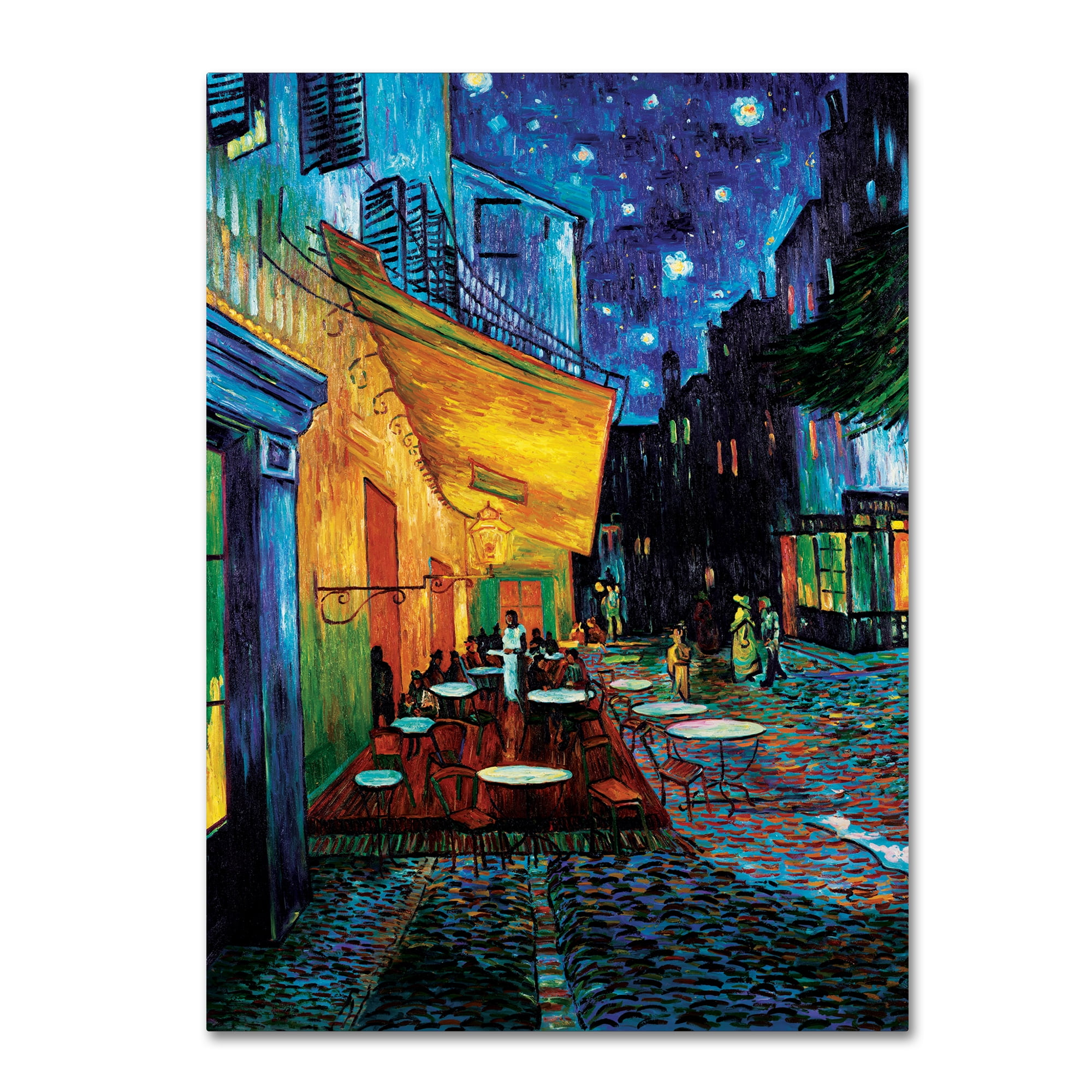 Vincent Van Gogh Cafe Terrace Framed Canvas Art 14" x 19"