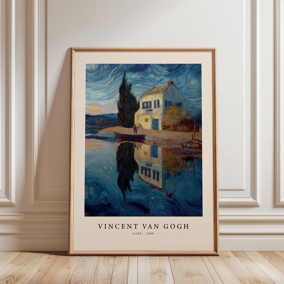 Vincent van Gogh Lake 1890 Post Post-Impressionist Museum Style Decor, Unframed Poster