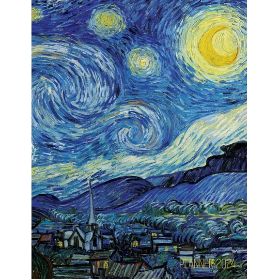Vincent van Gogh Planner 2024: Starry Night Planner Organizer January-December (12 Months) Post-Impressionism Art, (Paperback)