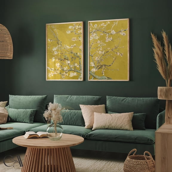 Vincent van Gogh Print Almond Blossom Floral Poster Wedding Gift Painting 2 Piece Diptych Wall Art Gallery Art Set 2