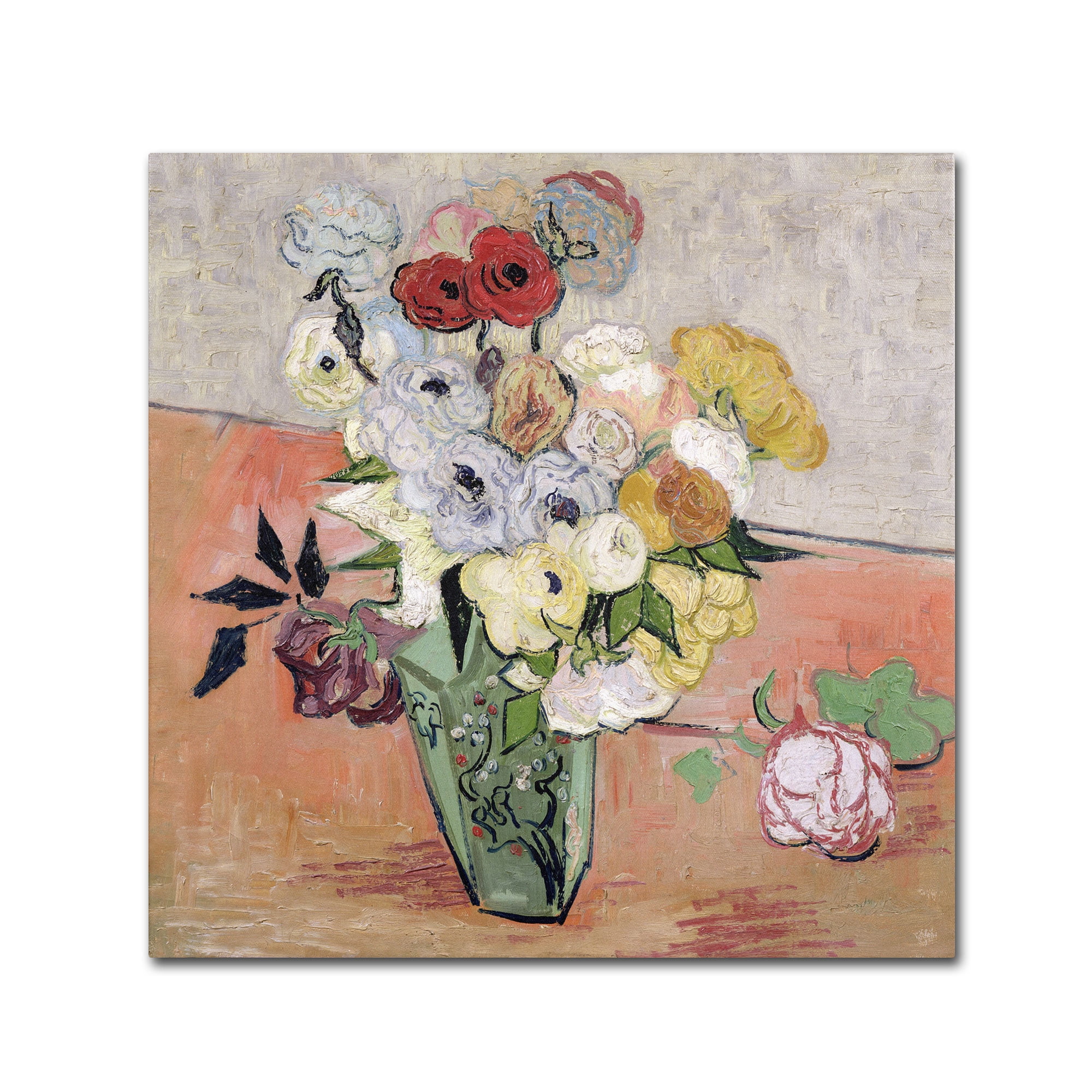 Vincent Van Gogh Floral Still Life Framed Canvas Art, 24'' x 24''