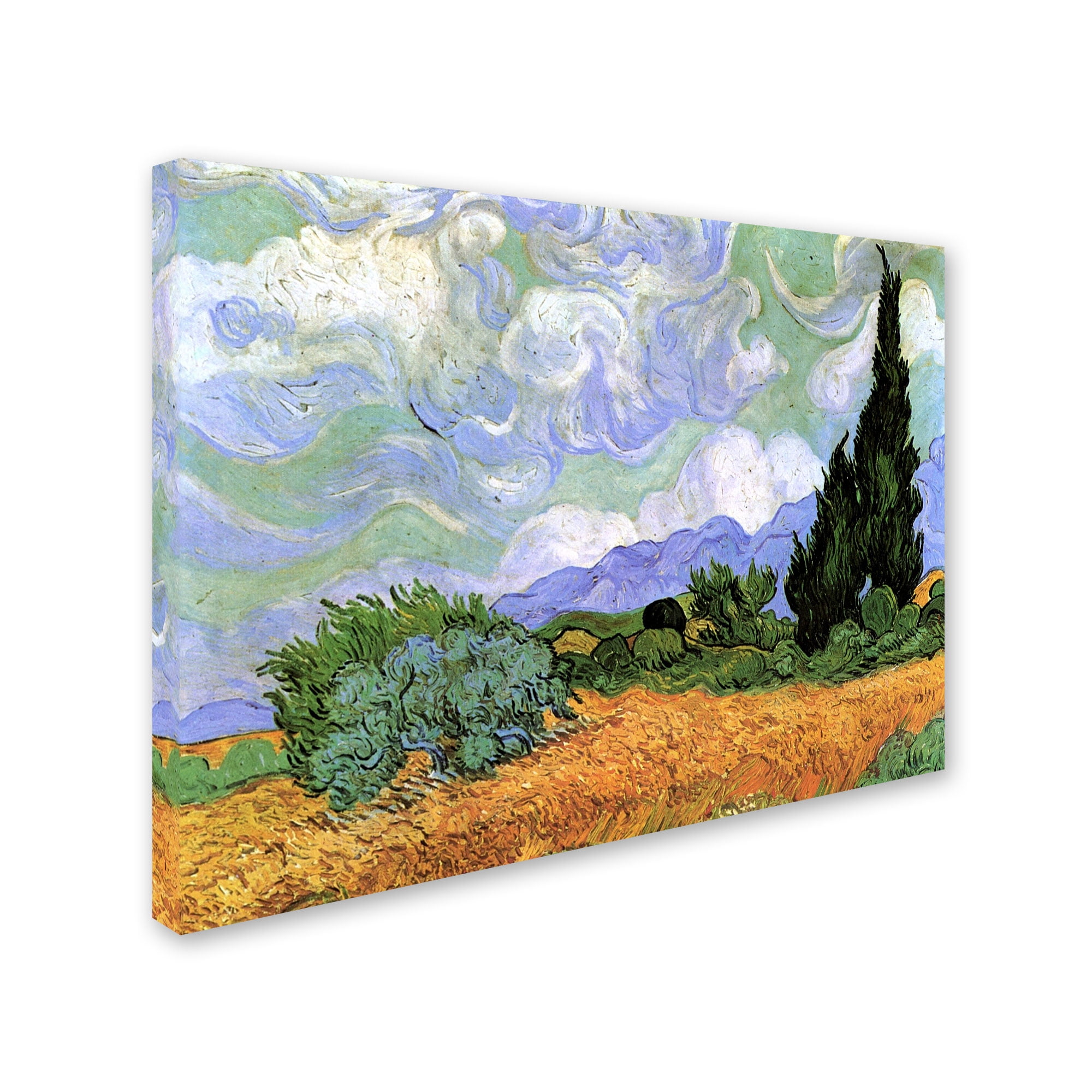 Vincent Van Gogh Wheatfield with Cypresses Landscape Canvas Art