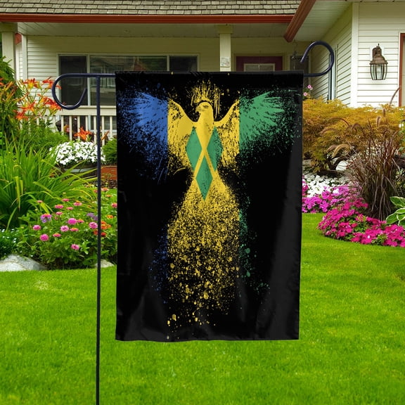 Vincentians Flag With Eagle Painting - Proud Saint Vincent And The Grenadines Garden Flag (11.5x17.5) Double-Sided Decorative Polyester Indoor/Outdoor Flag