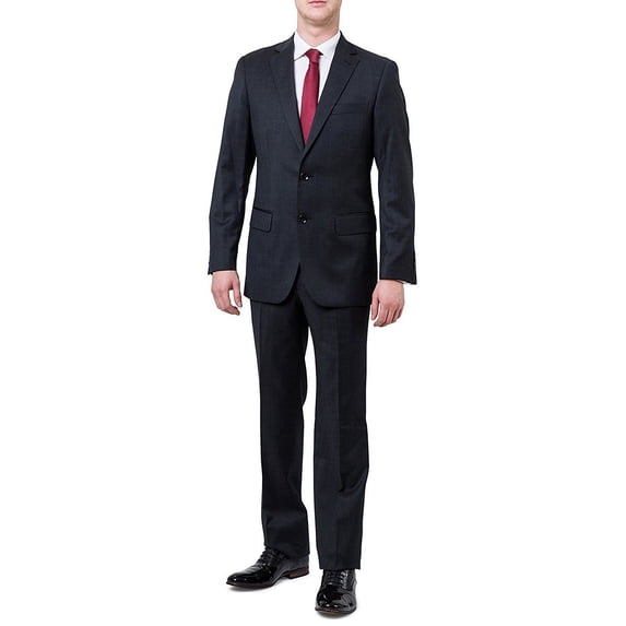 Vincenzi 2 Button Men's V78728 Modern Fit Suit- Charcoal - 38 Short