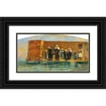 thumbnail image 1 of Vincenzo Cabianca 14x9 Black Ornate Wood Framed Double Matted Museum Art Print Titled: Nuns Bathing, 1 of 5