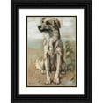 thumbnail image 1 of Vincenzo Gemito 18x24 Black Ornate Framed Double Matted Museum Art Print Titled: Sitting Dog (1913), 1 of 5