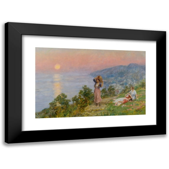 Vincenzo Migliaro 14x11 Black Modern Framed Museum Art Print Titled - Sunset in Spring