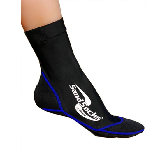 Vincere Sand Socks for Soccer, Volleyball, Snorkeling Small Black/royal blue accent stitch