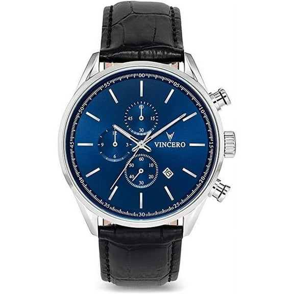 Vincero Luxury Mens Chrono S Wrist Watch, Blue & Black