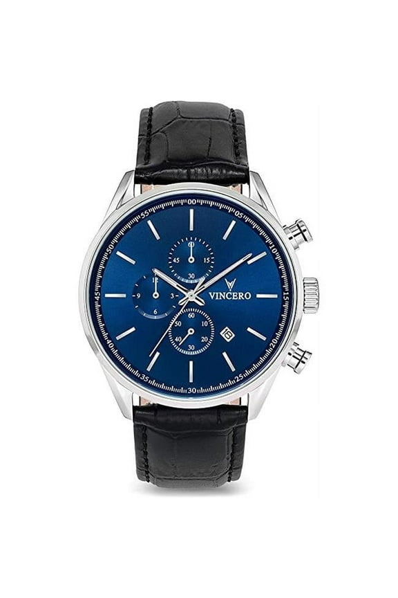 Vincero Luxury Mens Chrono S Wrist Watch, Blue & Black