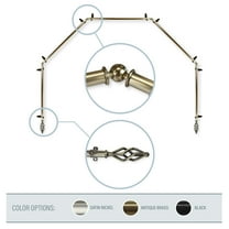 Vinci 13/16" 5-Sided Bay Window Curtain Rod - Antique Brass