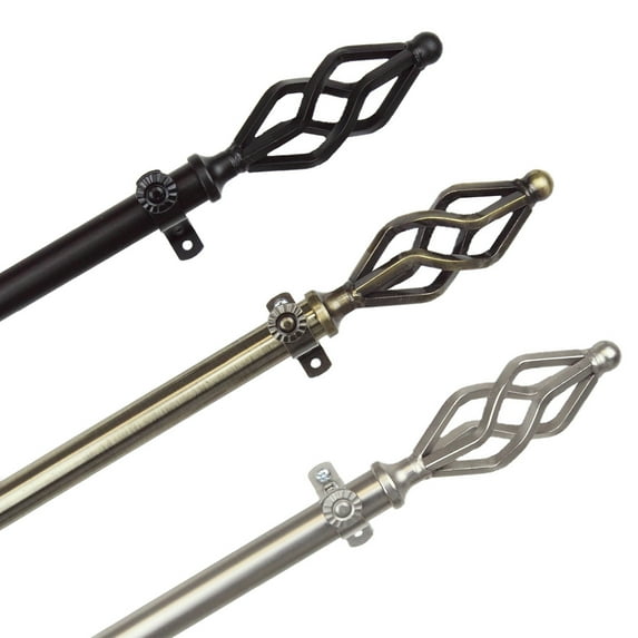 Vinci 13/16 inch dia. Curtain Rod 66-120" - Satin Nickel