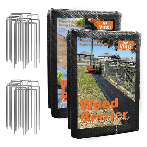 Vinci 4FT x 100FT Weed Barrier Fabric Heavy Duty Landscape Fabric for Garden Beds, Lawn, Pathways, Driveways & Ground Cover