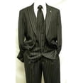 thumbnail image 1 of Vinci Black White Gangster Stripe Fashion Suit 1930s Style V2RS-9, 1 of 1