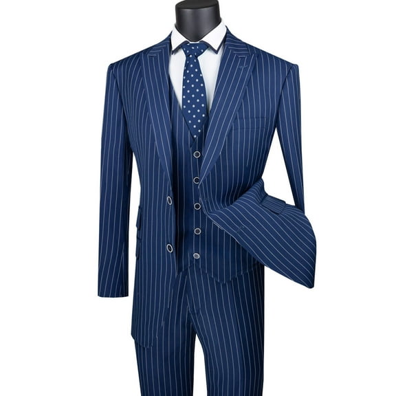 Vinci Executive 3pcs Suit V2RS-9 Pin Stripe