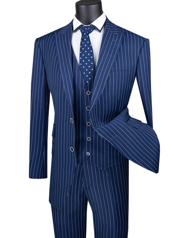 Vinci Executive 3pcs Suit V2RS-9 Pin Stripe