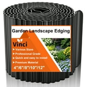 Vinci Garden Landscape Edging Border, 6 Inch x 40 FT Corrugated Sturdy Metal Easy Installation Safe Hemmed Lawn Garden Border Edges for DIY Flower Beds,Pathways and Patio Design-Black