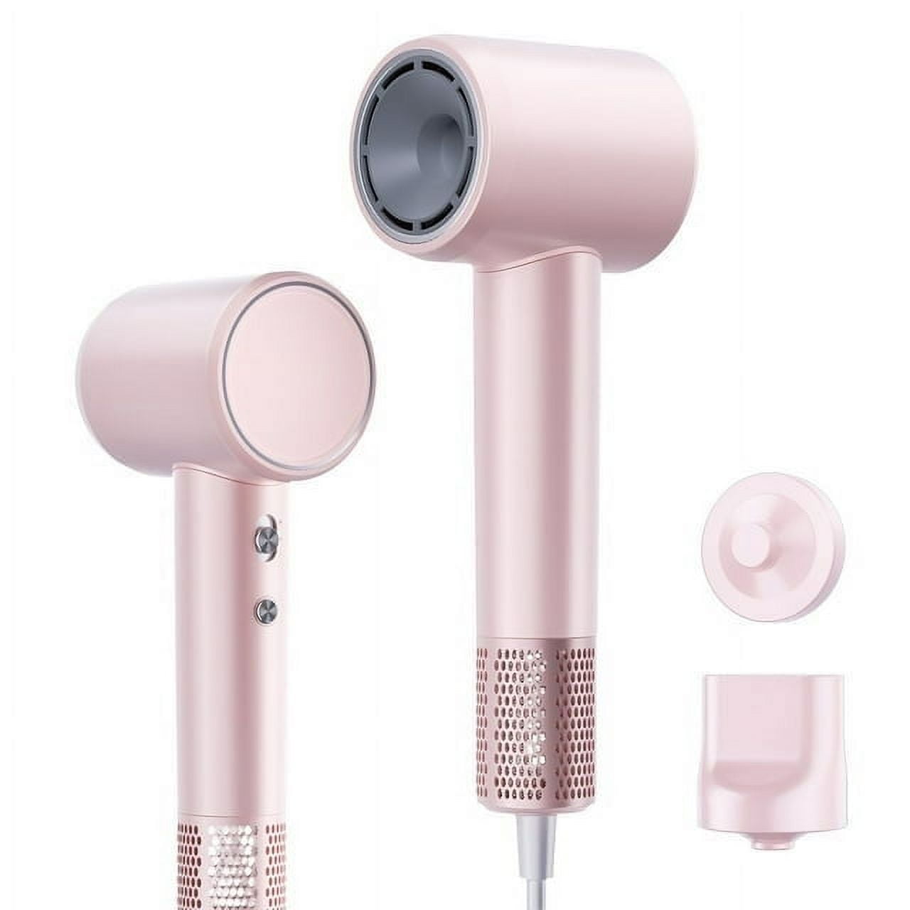 Vinci High Speed Hair Dryer, 120,000 RPM Brushless Motor for Fast Drying, 1300W Low Noise Negative Ionic Blow Dryer for Home Travel with Magnetic Nozzle and Magnetic Wall Mount Bracket-Pink