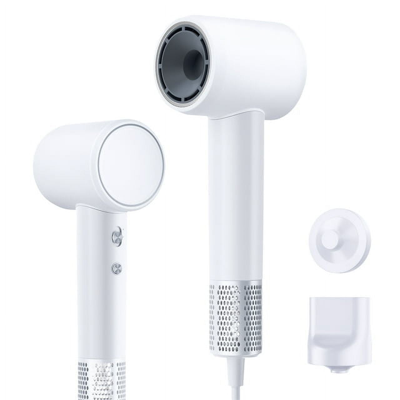 Vinci High Speed Hair Dryer, 120,000 RPM Brushless Motor for Fast Drying, 1300W Low Noise Negative Ionic Blow Dryer for Home Travel with Magnetic Nozzle and Magnetic Wall Mount Bracket-White