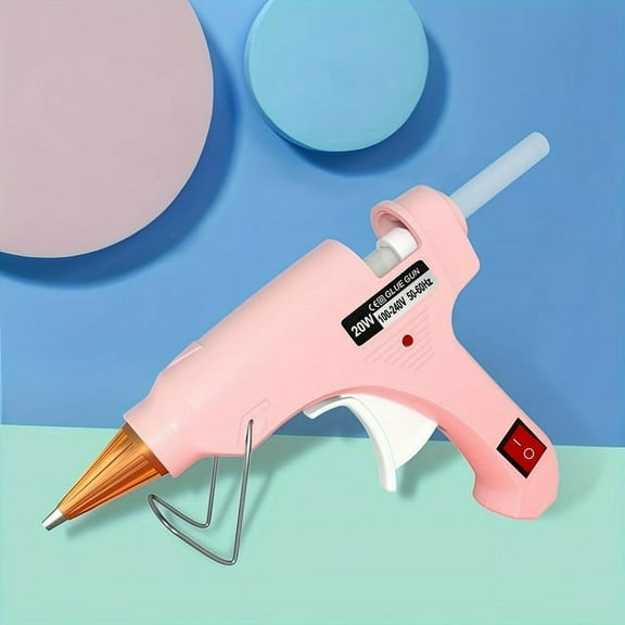 Vinci Hot Glue Gun, 20W Hot Melt Mini High Temperature Glue Gun Thermo Electric Heat Temperature Tool For DIY Arts Jewelry Making Quick Home Repairs (Pink)