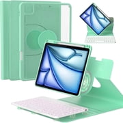 Vinci Keyboard Case for iPad Air 11-inch M4 M3 M2, Air 5th/4th Gen 10.9, iPad Pro 11-inch 4th/3rd/2nd/1st Gen, 360  Rotatable Magnetic Keyboard with Pencil Holder, 7-Color Backlit Green