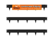 Vinci Landscape Edging Border, 40" L x 8" H 3Pack 10FT Total Black Galvanized Steel Garden Edging,Easy Installation,Sturdy Elegant Metal Lawn Broder for Flower Beds, Pathways, Paver Edges and Yard