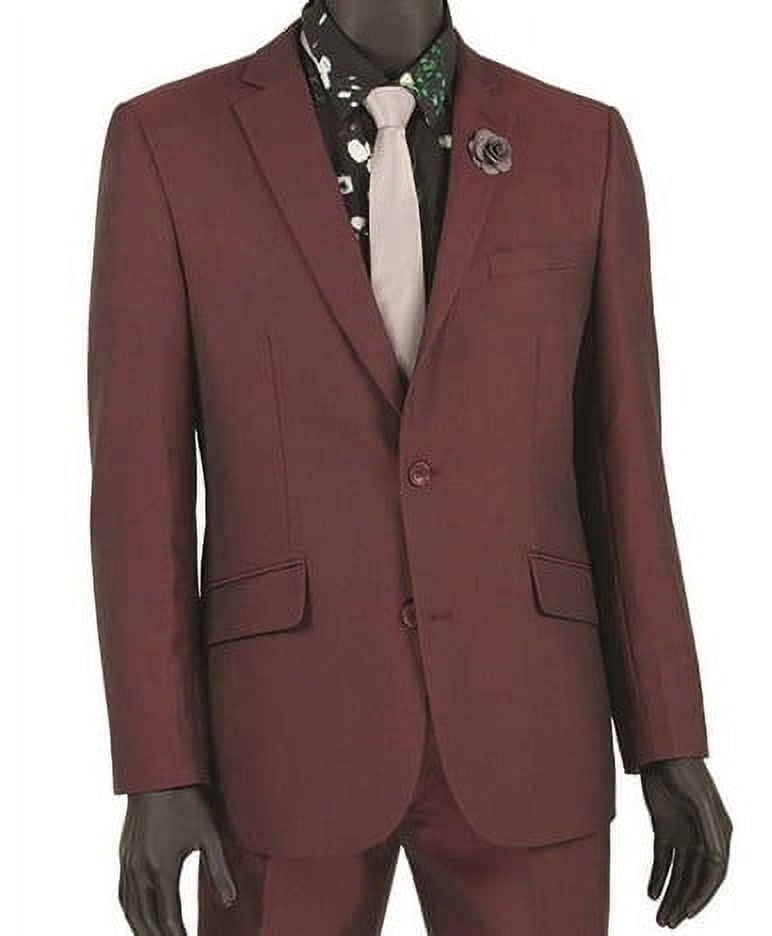 Men's RUST Double Breasted 2 Button Vitali Brand Flat Front Pants Regular Fit Side Vented Suit main image 1