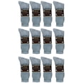 thumbnail image 1 of Vinco Men's Premium Cushioned Cotton Athletic Crew Socks, Moisture-Wicking All-Purpose Work & Sports Socks (12 Pairs-Grey, Socks Size 10-13, Fit Women's Shoe Size 7-12), 1 of 1