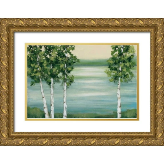 Vindedzis, Rita 18x13 Gold Ornate Wood Framed with Double Matting Museum Art Print Titled - Quiet Lake