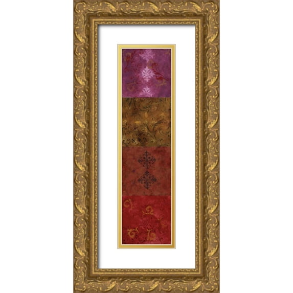 Vindedzis, Rita 8x18 Gold Ornate Wood Framed with Double Matting Museum Art Print Titled - Tamarind Splash I